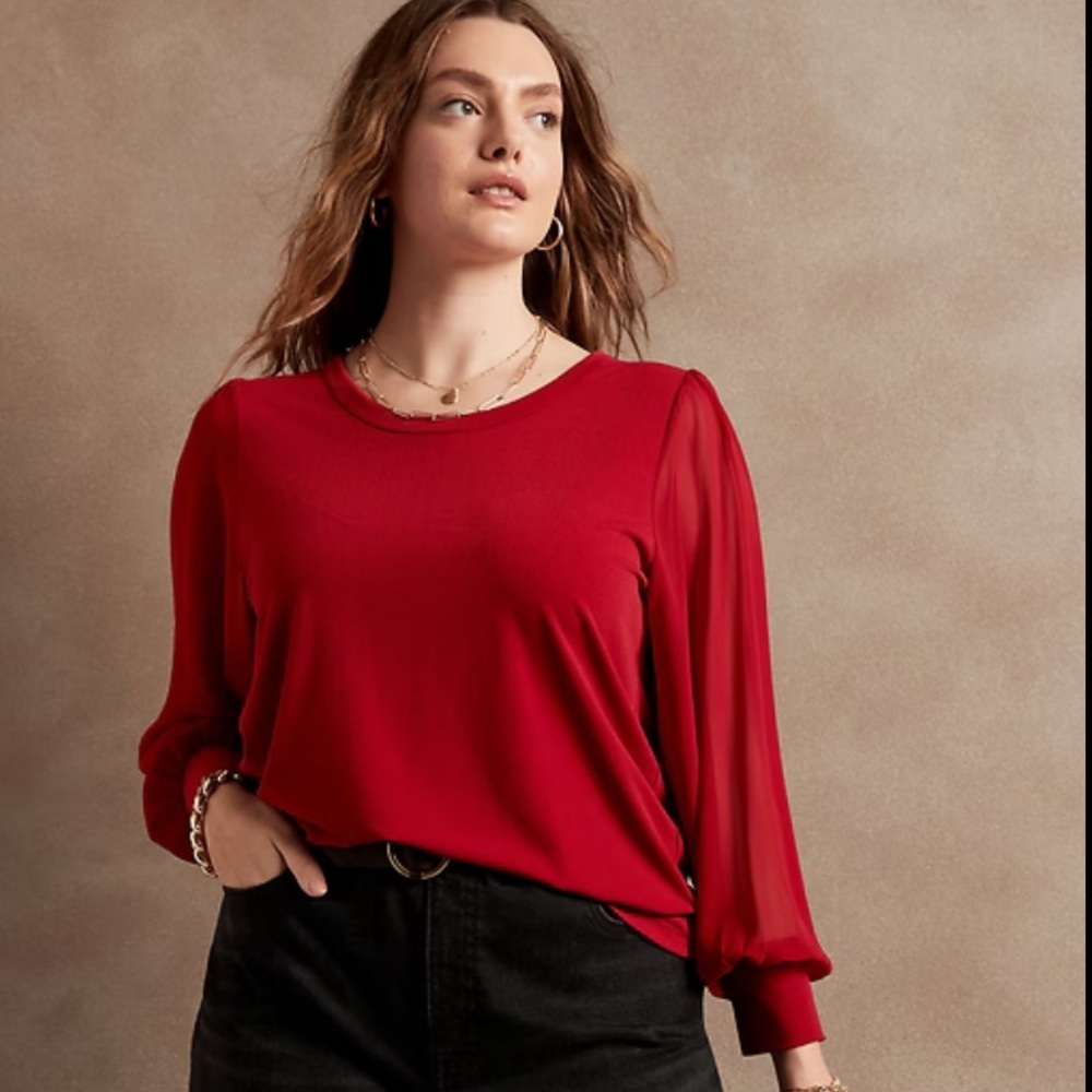 Banana Republic Vibrant Red Blouse